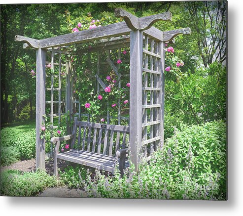 Flowers Metal Print featuring the photograph Sit Awhile by Scott and Dixie Wiley
