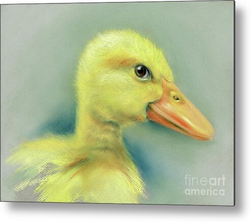 Duck Metal Print featuring the painting Sly Little Duckling by MM Anderson