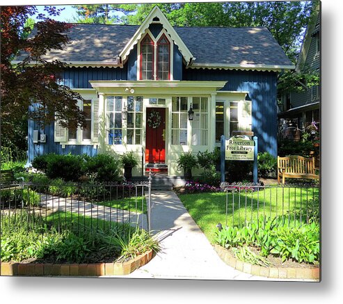 Library Metal Print featuring the photograph Small Town Library by Linda Stern