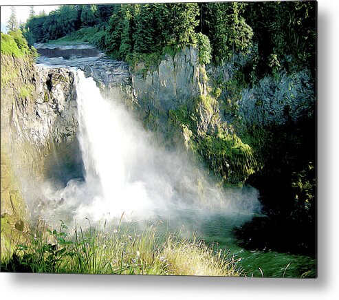 Nature Metal Print featuring the photograph Snoqualmie Falls by Linda Carruth