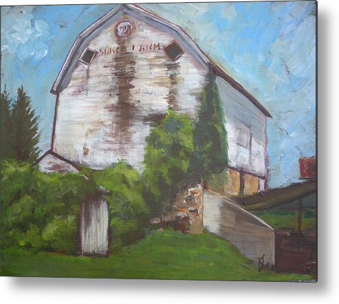 Barn Metal Print featuring the painting So This Is Goodbye by Lee Stockwell