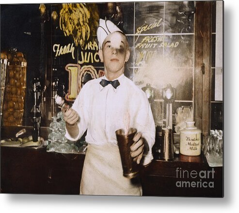 1939 Metal Print featuring the photograph Soda Jerk, 1939 by Granger