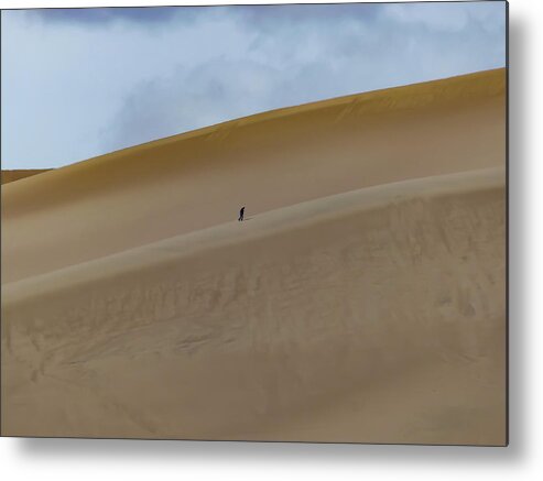 Sand Dunes Metal Print featuring the photograph Solo Treker by Rand Ningali