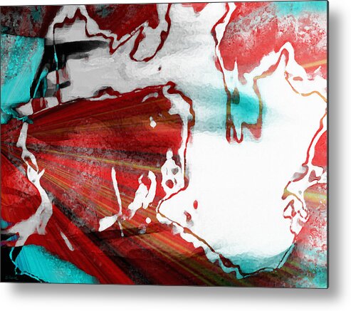 Red And Blue Abstract Metal Print featuring the photograph Spilled Milky Way by Shawna Rowe