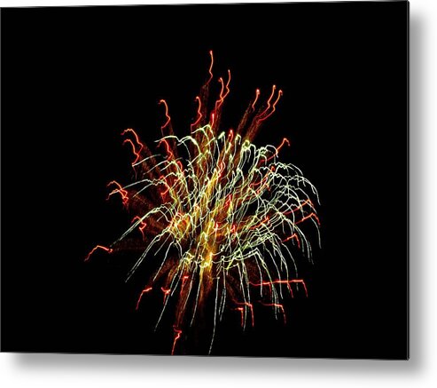 Fireworks Metal Print featuring the photograph Squiggles 02 by Pamela Critchlow