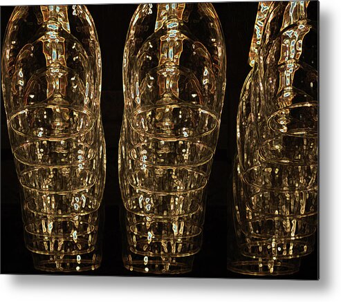 Elliptical Metal Print featuring the digital art Stemware by Lynda Lehmann