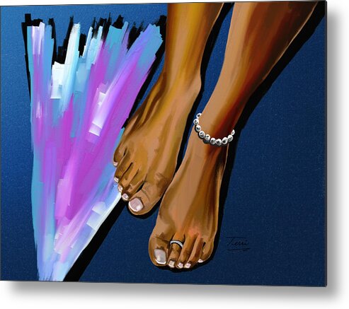 Feet Metal Print featuring the drawing Step by Terri Meredith