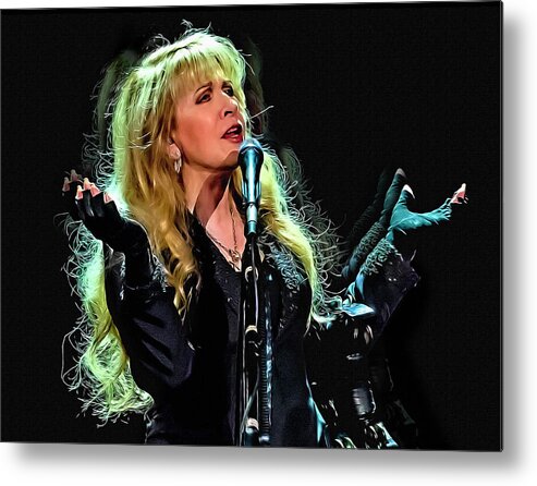 Stevie Nicks Metal Print featuring the digital art Stevie Nicks, Fleetwood Mac by Mal Bray