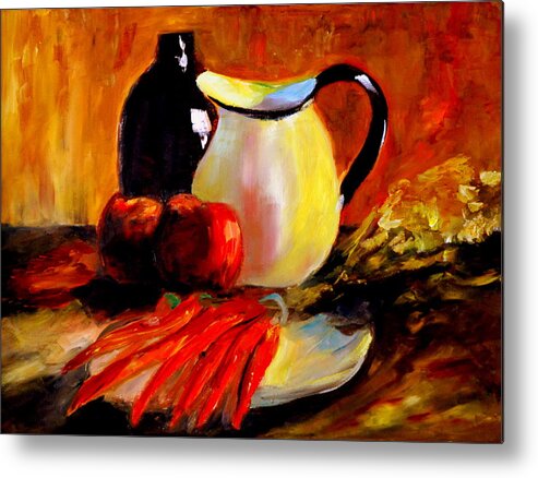Still Life Metal Print featuring the painting Still Life by Phil Burton