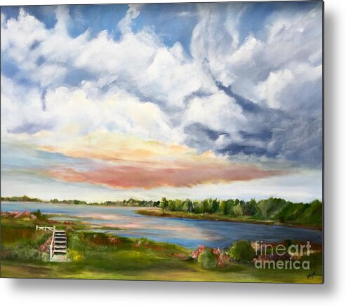 Lake Metal Print featuring the painting Stoker's Swift Creek by Janet Visser