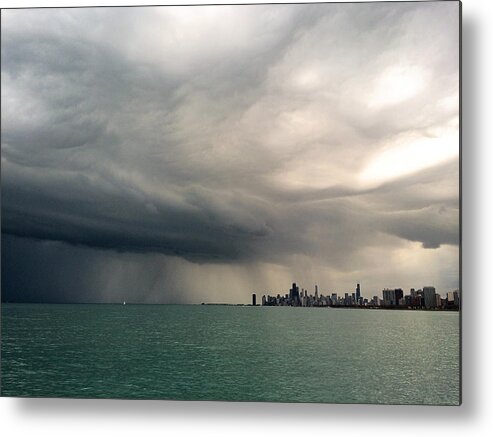 Chicago Metal Print featuring the photograph Storms over Chicago by Laura Kinker