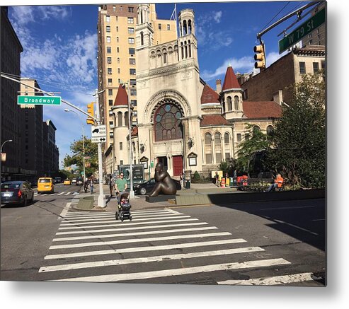New York Metal Print featuring the photograph Street Crossing by Val Oconnor