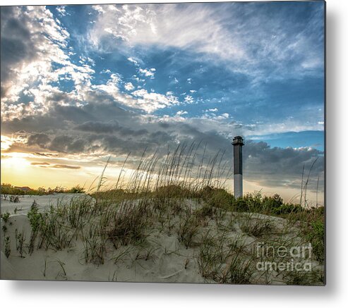 Sullivan's Island Lighthouse Metal Print featuring the photograph Sullivan's Island Lighthouse Total Contrast by Dale Powell