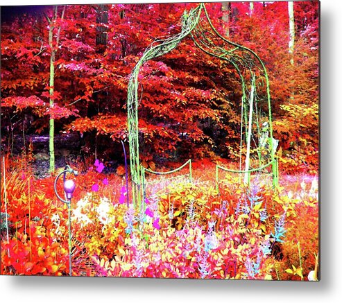 Landscape Metal Print featuring the photograph Summerhouse Arch by Susan Carella