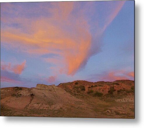 North Dakota Metal Print featuring the photograph Sunset Clouds, Badlands by Cris Fulton