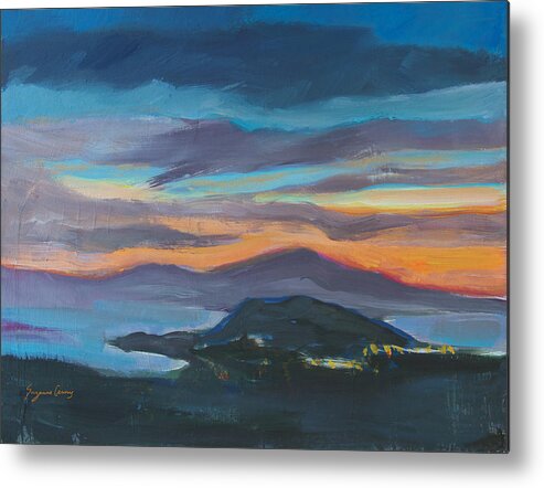 Sunset Metal Print featuring the painting Sunset Looking West by Suzanne Giuriati Cerny