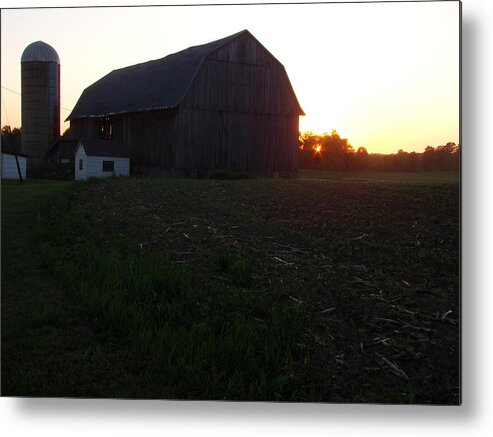 Landscape Metal Print featuring the photograph Sunset on the Farm by Todd Zabel