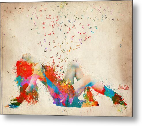 Song Metal Print featuring the digital art Sweet Jenny Bursting with Music by Nikki Smith