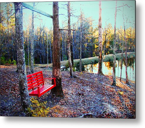 Nature Photography Metal Print featuring the photograph Swing Across time by Laura Brightwood