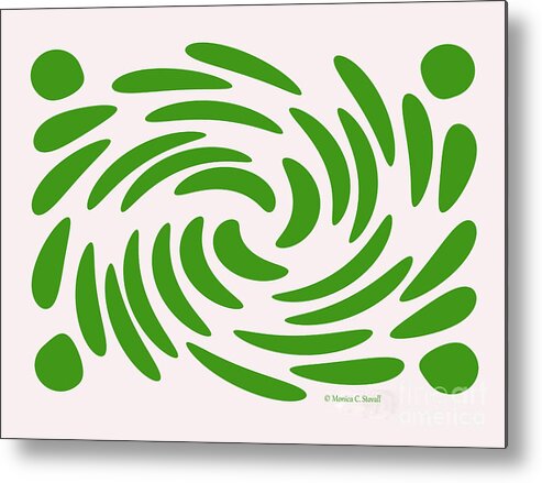Graphic Design Metal Print featuring the digital art Swirls N Dots S1 by Monica C Stovall