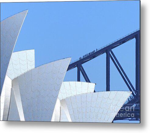 Sydney Opera House Metal Print featuring the photograph Sydney Opera House and Sydney Harbour Bridge by Phil Banks