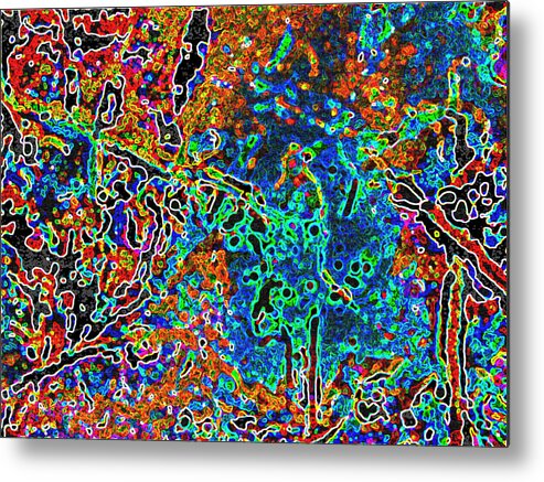 Abstract Metal Print featuring the painting Synesthesia by Susan Esbensen