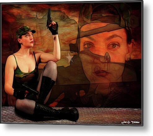 Tank Metal Print featuring the photograph Tank Girl Memories by Jon Volden
