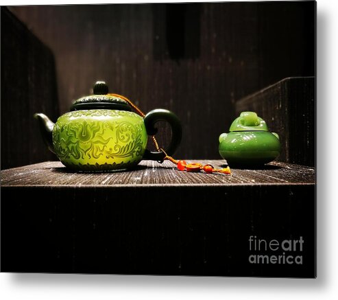 Ancient Jade Metal Print featuring the photograph Tea for one by Jarek Filipowicz