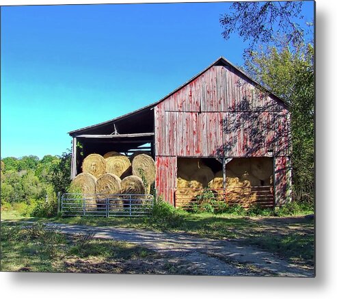Hdr Photography Metal Print featuring the photograph Tennessee Hay Barn by Richard Gregurich
