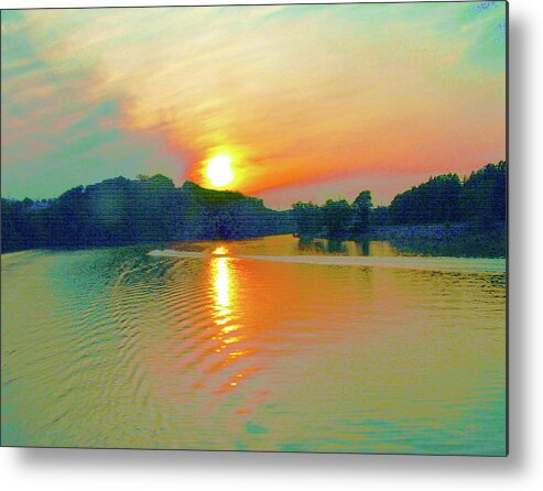 Tennessee Metal Print featuring the digital art Tennessee River Scene by Rod Whyte
