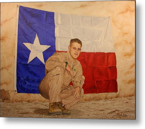 Portrait Metal Print featuring the painting Texas Pride by Mike Ivey