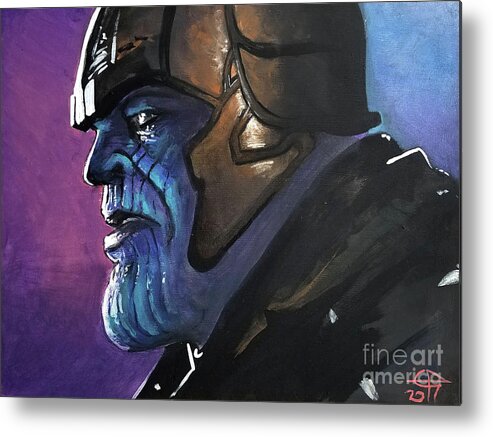 Guardians Of The Galaxy Metal Print featuring the painting Thanos by Tom Carlton