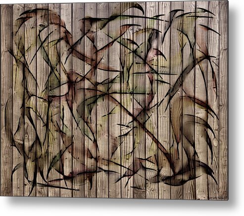 The Birds Abstract Metal Print featuring the painting The Birds Abstract by Marian Lonzetta