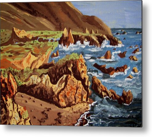Sea Metal Print featuring the painting The Coast by Judy Via-Wolff