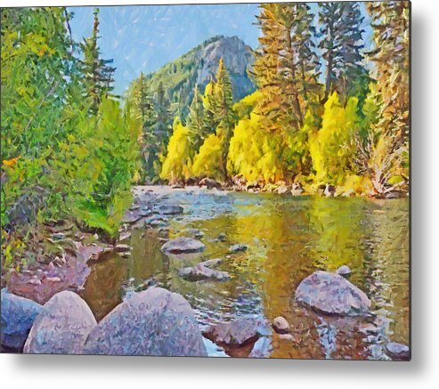 Colorado Metal Print featuring the digital art The Eagle River in October by Digital Photographic Arts