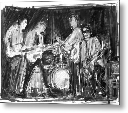 The Early Beatles Metal Print featuring the digital art The Early Beatles by Russell Pierce