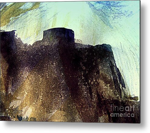 Abstract Landscape Painting Metal Print featuring the painting The Fortress by Nancy Kane Chapman