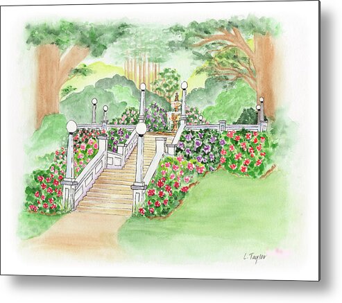 Fountain Metal Print featuring the painting The Fountain by Lori Taylor