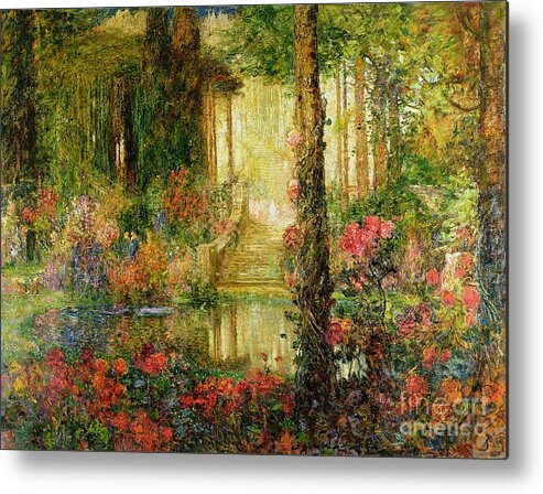 The Metal Print featuring the painting The Garden of Enchantment by Thomas Edwin Mostyn