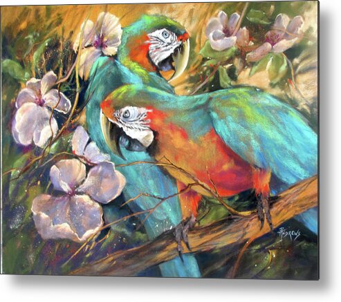 Bird Metal Print featuring the painting The Gathering by Rae Andrews