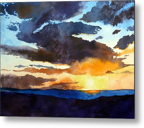 Sunset Metal Print featuring the painting The Glory of the Sunset by Christopher Shellhammer