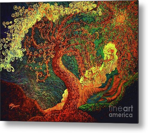 Van Gogh Metal Print featuring the painting The Golden Tree by Stefan Duncan
