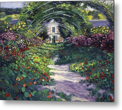 Landscape Metal Print featuring the painting The Grande Allee Giverny by David Lloyd Glover