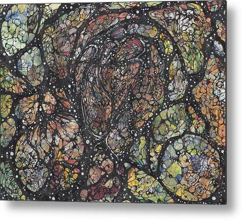 Colorful Metal Print featuring the mixed media The Heart of it All by Justin Boivin