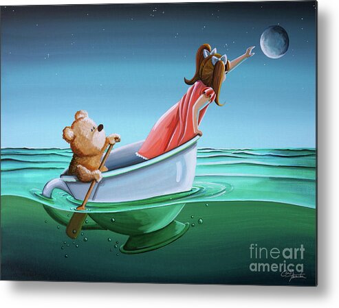 Moon Metal Print featuring the painting The Moon Bandits II by Cindy Thornton