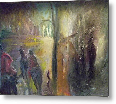 Abstract Metal Print featuring the painting The Myth by Susan Esbensen