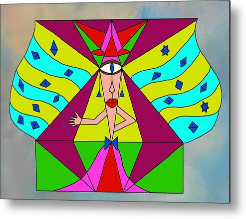 Abstract Metal Print featuring the digital art The New Hat by Laura Smith