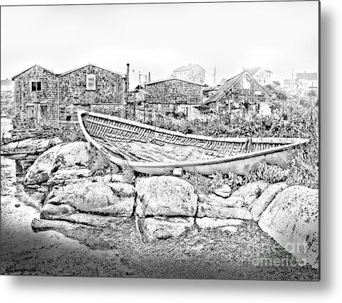 Peggy's Cove Metal Print featuring the photograph The Old Boat At Peggy's Cove by Pat Davidson