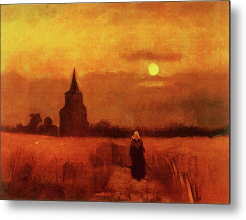 Vincent Van Gogh Metal Print featuring the painting The Old Tower In The Fields by Vincent Van Gogh