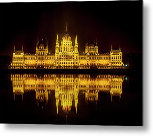 Danube Metal Print featuring the photograph The Parliament house by Usha Peddamatham